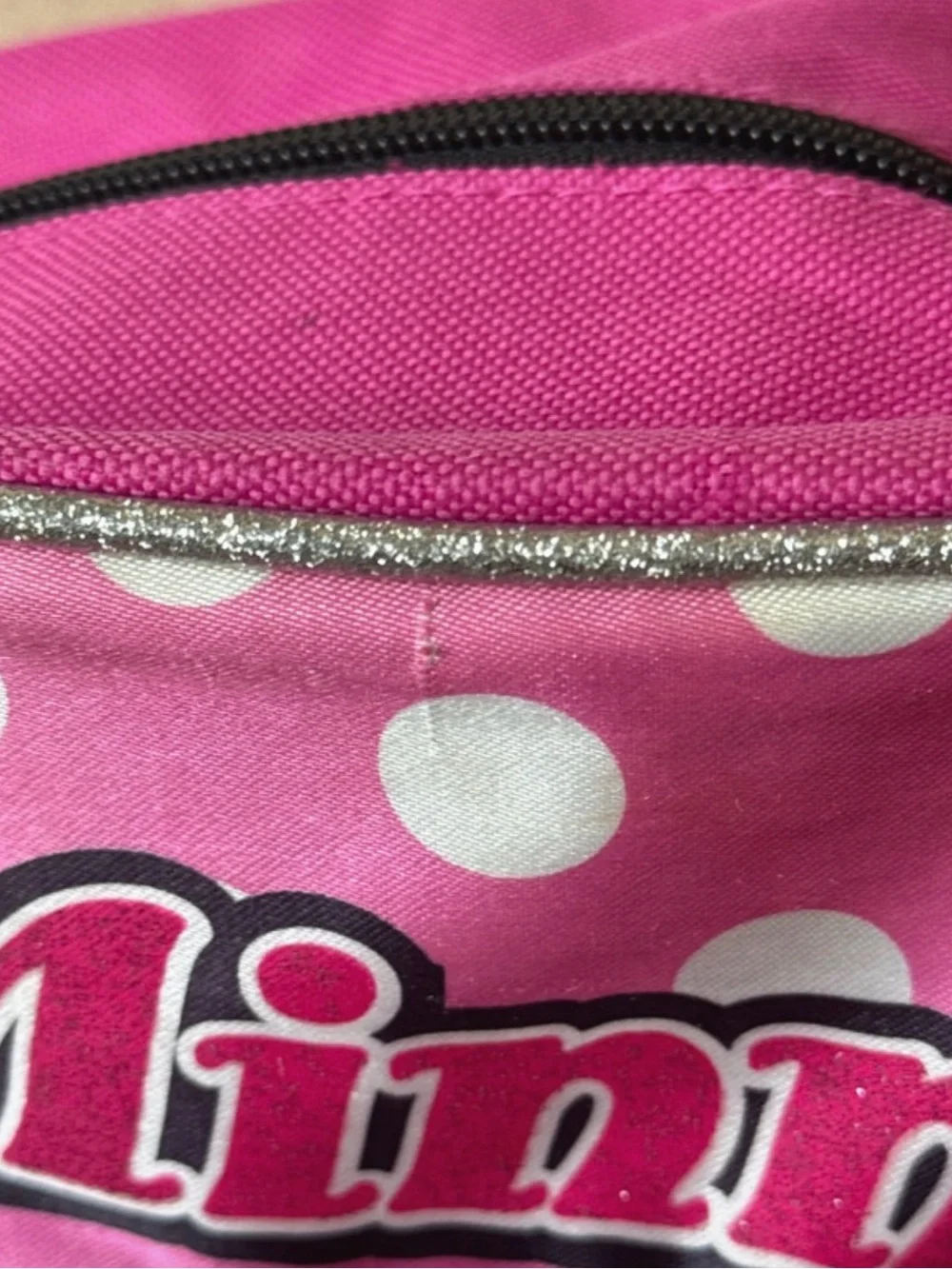 Disney Pink Minnie Mouse Kids Backpack with Polka Dots